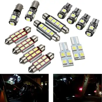 14 unidades del Coche LED de la Placa Interior de la Luz de Lectura del Festón Bulbo Blanco de Repuesto Para su VW Transporter T5