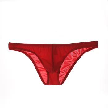 2020 Hombres Sexy Calzoncillos Bikini Ropa interior U Bolsa Ultra-delgada de Hielo Transparente de Seda de los Hombres la ropa interior de Gran Tamaño Bajo la Cintura de los pantalones Cortos de Cueca
