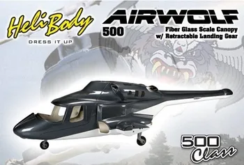 Airwolf 500 escala Fuselaje Bell 222 W/retrae airwolf500