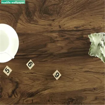 Auto-adhesivo de simulación de grano de madera pegatinas de papel tabla armario gabinete de la puerta de la tienda de muebles antiguos de renovación del hotel de papel pintado del pvc