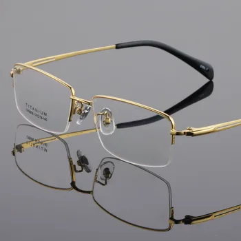 BCLEAR Súper Ligero de Titanio de la Prescripción Gafas de Marco Óptico del Ojo Marcos de Anteojos Hombres Clásico de la Mitad de la imagen de Alta Calidad de las Gafas