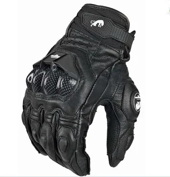 De carbono de Cuero de dedo completo de carreras de moto guantes de ciclismo de tejido de Poliéster es la protección de shell guante Transpirable Invierno verano