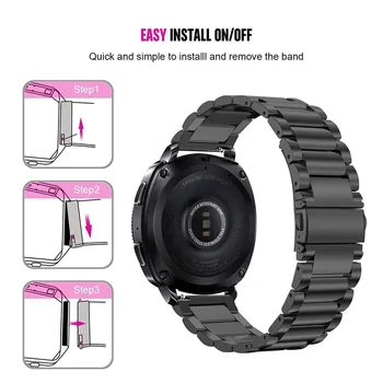De lujo Banda de Acero Inoxidable de la Correa Para Samsung Gear Deporte SM-R600 20mm Reloj Inteligente de Metal de Negocios de Reemplazo de la Correa de reloj de Pulsera