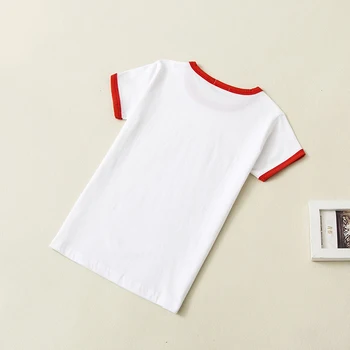 De verano los niños t-shirts de algodón o-cuello de bebé niños niñas de manga corta T-shirt niño los niños de la prensa de calor en blanco en la parte superior camiseta básica