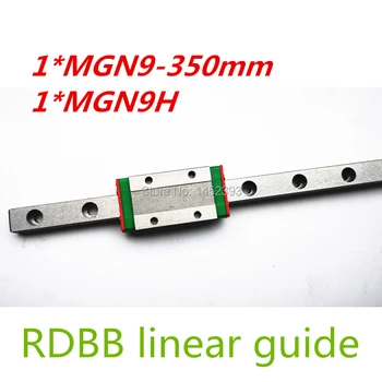 Envío gratis 9mm Guía Lineal MGN9 350mm lineal rail way + MGN9H Tiempo lineal para el transporte de CNC X Y el Eje Z