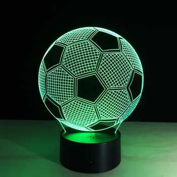 Fútbol Regalos Led de Acrílico 3d Lamparita Nuevo 7 cambia de Color 3D Ilusión de la Lámpara de Campeón de europa de Noche de Luz 3d Visual de la Luz