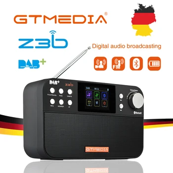 GTmedia Z3B Radio DAB Radio FM de Radio Digital Altavoz Bluetooth Recargable USB con alimentación de Batería W/ Dual de Altavoces, pantalla TFT-LCD de Pantalla