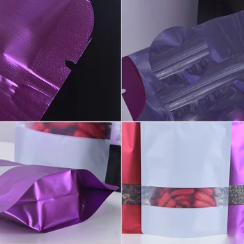 HARDIRON Gruesa de Color de papel de Aluminio de la Cremallera de Auto-apoyo Bolso de Empaquetado de la Comida Tuerca Mate de la Pantalla de la Ventana de Embalaje Bolsa Sellada