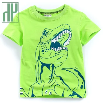 HH 2021 Verano de Niños del Bebé de dibujos animados de Dinosaurios camisetas de Niños camiseta de Manga Corta para Niño de Algodón Ropa Casual Ropa de los Niños