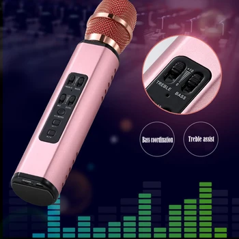 Inalámbrica Bluetooth Del Micrófono Del Karaoke Con El Doble De Altavoces Portátil Inteligente Micrófono Para El Teléfono Móvil De Karaoke De La Familia Karaoke