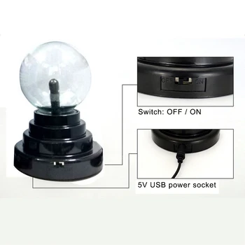 La Bola de Plasma USB Magic Moon Lámpara Electrostática Esfera de la Bombilla Toque de Novedad del Proyecto de Novedades Decoración del Hogar Accesorios