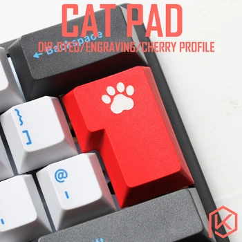 La novedad de la cereza perfil dip dye escultura pbt keycap para mecánico de teclado láser grabado la leyenda del gato de la almohadilla de la iso entrar negro rojo azul