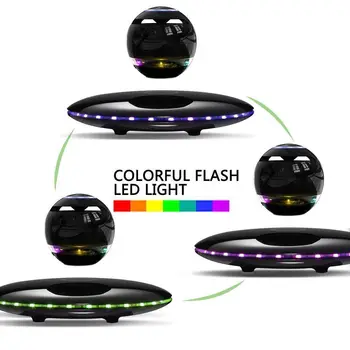 LED de Levitación Bluetooth Altavoz Flotante Maglev multicolor de luces led de 360 Grados de Rotación portátil de la moda OVNI regalos creativos