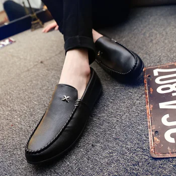 Mazefeng 2019 Hombres Zapatos de Cuero Cómodo para Hombres Casual Zapatos Calzado Pisos Hombres mocasines Deslizarse sobre Perezoso Zapatos Conductor Transpirable