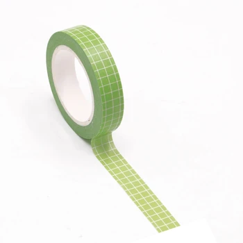 NUEVA 10pcs/lot Decorativos Cuadrícula Verde Japonés Washi Tapes de Papel DIY Scrapbooking Planificador de Adhesivo de Cinta de Enmascarar de Papelería Kawaii