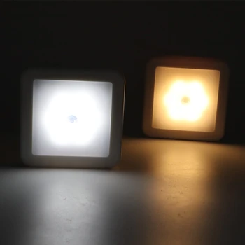 Nueva luz nocturna LED con sensor de movimiento luz inteligente de PIR para el cuarto de baño de la mesilla de pasillo de pasillo de aseo escalera iluminación del gabinete