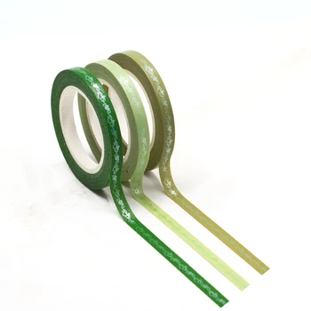NUEVO Lindo 5mm Slim corazones de papel verde Washi Tapes Conjunto de BRICOLAJE Scrapbooking Planificador de Adhesivo Cintas adhesivas de Papelería Kawaii Mayorista