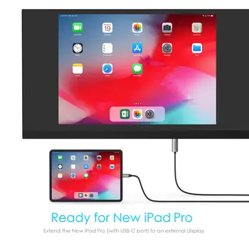 USB C a DisplayPort Cable Adaptador (4K/60Hz) para MacBook Pro 13/15 (Thunderbolt 3), 2018 2019 iPad Pro/Mac de Aire, Superficie Libro 2