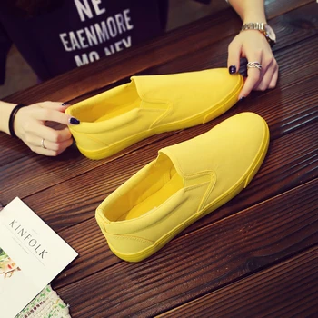YEINSHAARS Nuevo Lienzo Zapatos de Conducción de los Hombres Verde Negro Amarillo Blanco Vulcanizado Perezoso Zapatos de Lona para Hombre del Diseñador de Zapatillas de deporte de los Hombres de la Moda