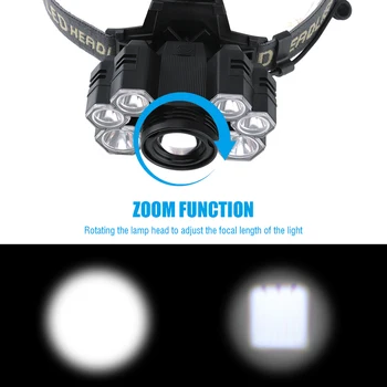 Z20 Litwod 4101 7 Led de los Faros 3*XML T6+4*XPE led Linterna zoom de la cabeza de la lámpara de la linterna de la Cabeza de la Luz de la Antorcha linterna Para Acampar