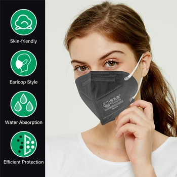 10-60Pcs Powecom KN95 Máscara fpp2 de Carbón Activado Mascarilla ffp2 Máscara de Filtro Transpirable de Protección de la Boca Máscaras a prueba de Polvo de la Máscara de Cara