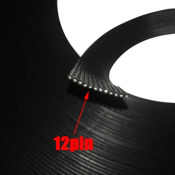 10-Pin 12 Pin 14 Pin de silicona cable de cinta en 3d-impresoras de Alambre 20AWG 22AWG Suave Línea Paralela Negro Alambre de Cobre Amplia Línea