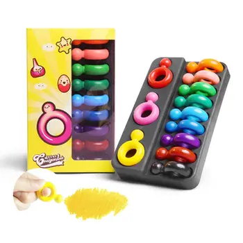 12 Colores en Forma de Anillo Crayones No tóxicos de Cera para el Niño del Bebé de los Niños Lavable Seguro de Pintura Herramienta de Dibujo de la Escuela de Arte de Suministro C26