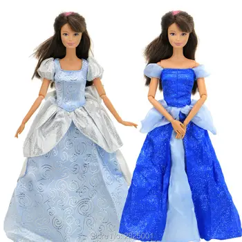 2 piezas hechas a Mano de Boda Vestido de Bola Vestido de Fiesta de la Princesa de Cuento de Hadas Traje de Cosplay Ropa Para Muñeca Barbie FR Accesorios de Juguete