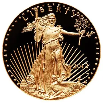 2012 águila .999 de oro de 1 onza de moneda calificado con PF70