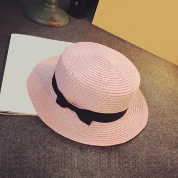 2019 Recién Paja de Sombrero para el sol de las Mujeres de Playa de Verano de Ala Ancha Arco protector solar al aire libre de Viaje Hat Cap 19ing