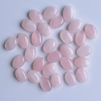 2020 de la Moda de calidad superior de la piedra natural Oval de la CABINA CABUJÓN 10x14mm rosa perlas para la joyería mayorista 50pcs/lot libre