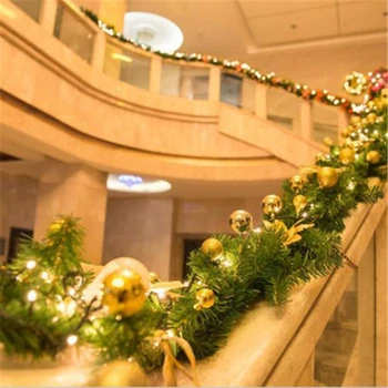 2020 Decoraciones de Navidad Guirnalda Decoración de Ratán Luces de la Corona de la Repisa de la Chimenea de las Escaleras de la Pared de la Puerta de Pino de Navidad el Árbol de la Luz del LED