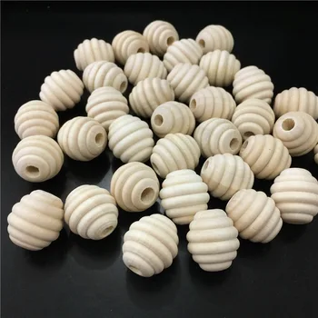 21x20mm Inacabado Naturales Perlas de Madera Tornillo de Rosca Tallada en Forma de Bola de Madera Chupadero Perlas Para los Niños para la Fabricación de Joyas 50pcs/lote