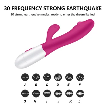 30 velocidades con Doble Vibración punto G estimulador de clítoris consolador vibrador Juguetes Sexuales para la Mujer masturbador vibrador feminino sexe