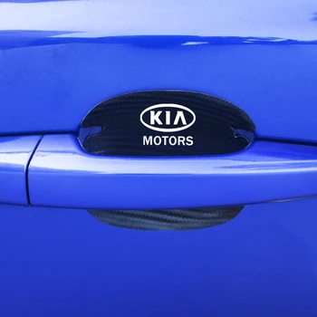 4pcs car protección de fibra de carbono de cuero de la puerta del coche Para KIA K2 K3 K5 Sorento Sportage R Rio Alma tapa de Accesorios