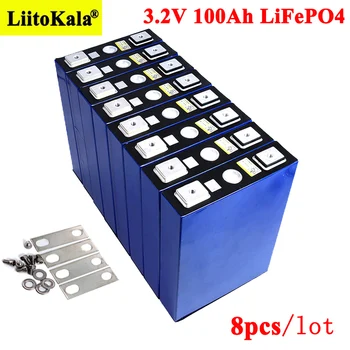 8pcs Liitokala 3.2 V de la Batería de 100Ah LiFePO4 de Litio monoéster de phospha Gran capacidad de BRICOLAJE 12V 24V del coche Eléctrico RV sistema de almacenamiento de Energía Solar