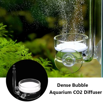 Acuario de CO2 Difusor pecera de Vidrio Acuáticos Refinador de CO2 Atomizador Densa de la Burbuja de las Plantas de Agua del Tanque del Atomizador con Ventosa
