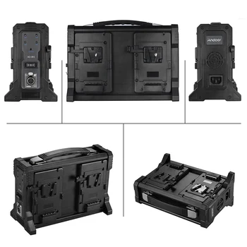 Andoer cargador AD-4KS de 4 Canales Videocámara Cargador de Batería para Montaje en V de la Batería para DSLR Cámara de Video accesorios