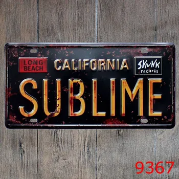 CALIFORNIA SUBLIME de la placa de la licencia del Arte del Vintage de Recuerdos Cartel Pub Don de Hierro de la Pintura del Metal dormitorio Decoración de 30X15CM