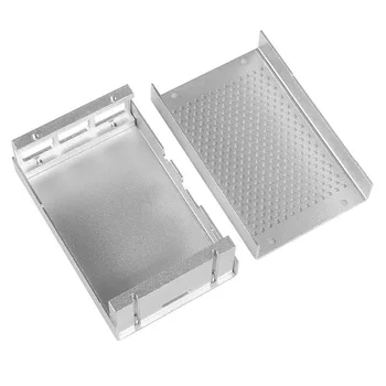 Caso de aluminio de Plata de la caja Metálica + 5V / 3.3 V Ventilador de Refrigeración Con Tornillos+ Disipador de Calor de Carcasa Kit Para Raspberry Pi 3 Modelo B +Pi 4 4B