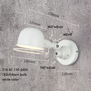 Clásico Nórdico loft de estilo industrial ajustable jielde Lámpara de Pared Vintage lámpara de las luces de pared LED para la sala de estar dormitorio cuarto de baño