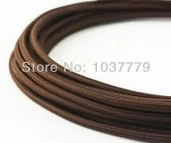 El envío libre de la lámpara accesorios DIY colgante de cordón de 5 metros/lot color marrón tela de la vendimia de cable textil cable de alimentación