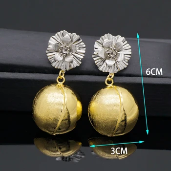 En Forma de flor Aretes para Mujer Simple Diseño Geométrico Grande de Metal de la Caída de la Flor Aretes Aretes Africana de la Joyería de oro