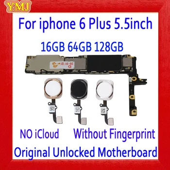 Fábrica de desbloqueo para el iphone 6 plus Placa base Con Touch ID/Sin Touch ID,Original para iphone 6Plus Placa base de 16 gb a 64 GB, 128 GB