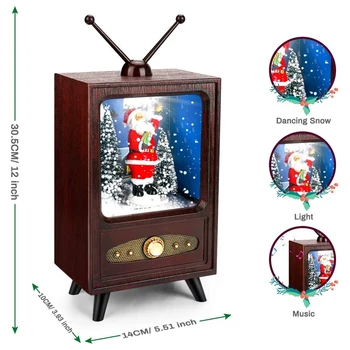 Gran cosa Nueva Versión Mini de Retro de Nieve Musical de TV Ambiente de Fiesta de la Decoración de Navidad en Casa Escena fuentes de la Decoración