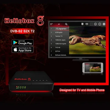 Hellobox 8 Receptor de Satélite DVB-T2/C Combo TV BOX TV vía Satélite Jugar En el Teléfono Móvil de Soporte de Android/IOS Juego al aire libre DVB S2