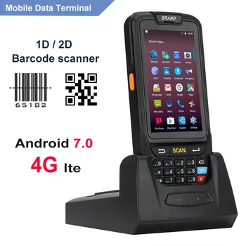 Inalámbrica smartphone con pantalla táctil de wifi 4G android 7.0 móvil portátil PDA 1D láser de código de barras de recopiladores de datos 2D lector de código de Barras