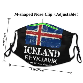 Islandia Diseño de la Bandera masque Lavable Reutilizable Boca Cubierta de la Moda de la Tela de Máscaras máscara reutilizable con filtro Impreso máscara