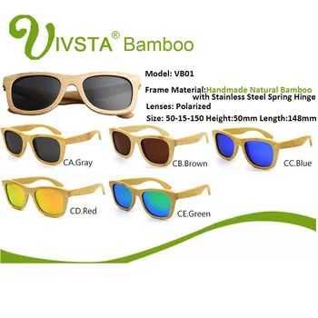 IVSTA de Madera de Bambú Gafas de sol Masculinas Gafas de sol de Madera Polarizado de gran tamaño Gafas de sol de las Mujeres de los Hombres de encargo del Espejo logotipo de Dropshipping