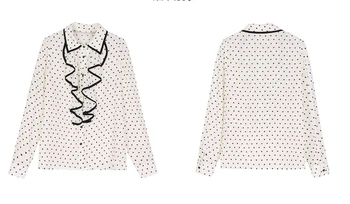 La Impresión de las mujeres Camisas de 2020 Primavera Otoño Volantes de Turn-down Collar Completo de la Manga de un Solo pecho de Gasa Blusas Tops T05013K
